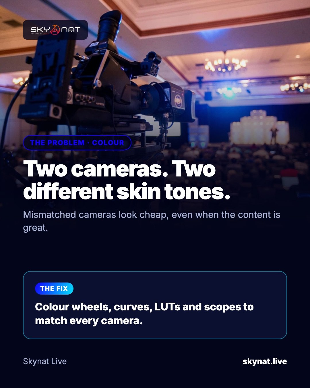 How to match camera colours in a live stream (so your angles look like one show)