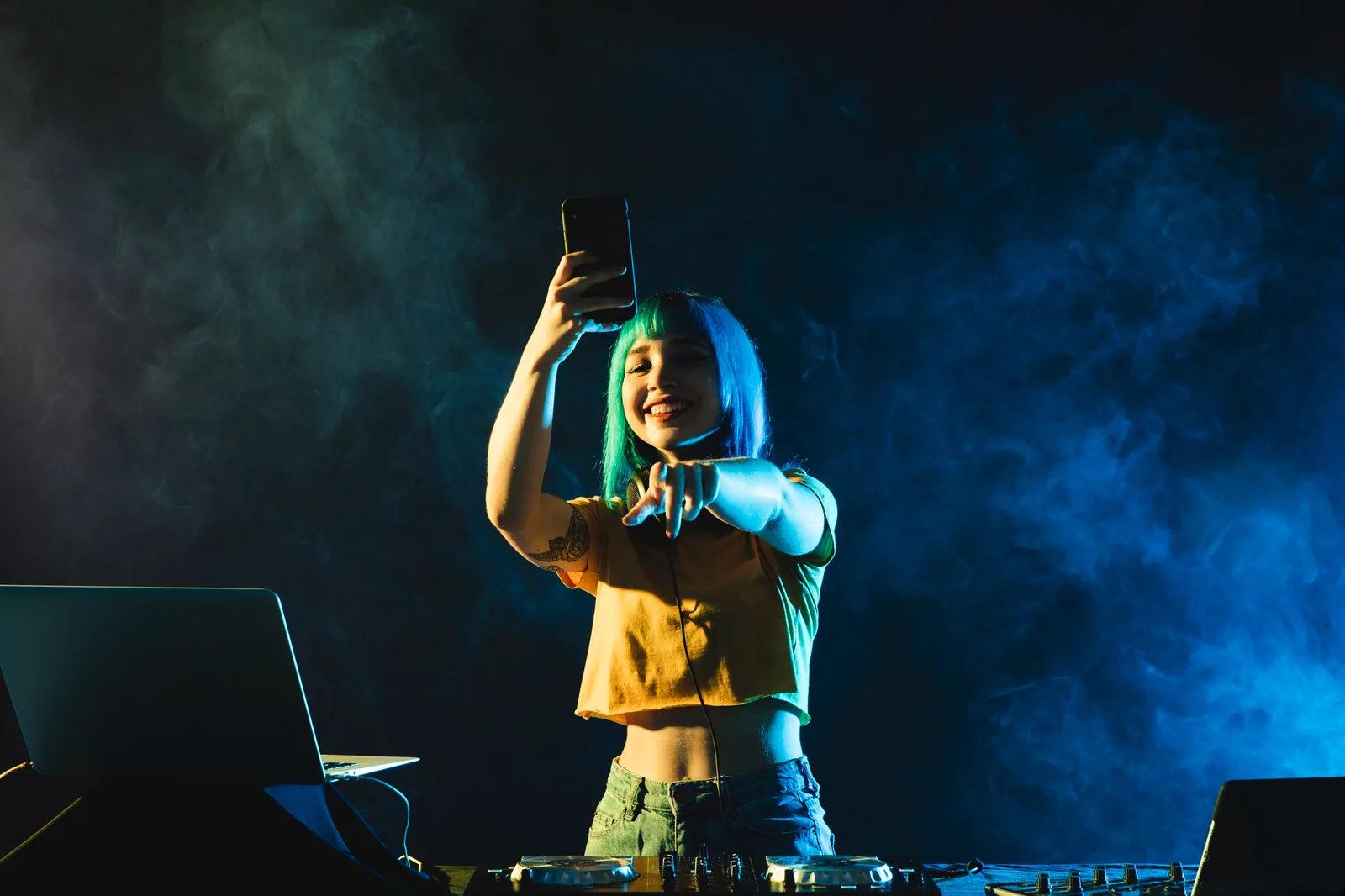 A DJ performing a live set