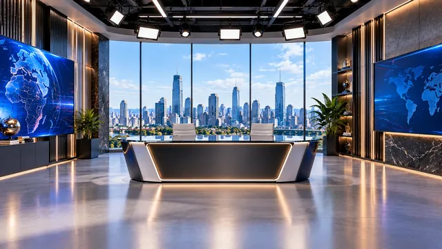 Marble Desk virtual studio set