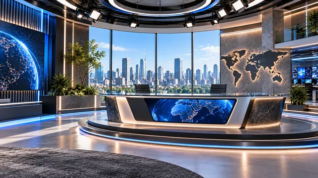 World Desk virtual studio set