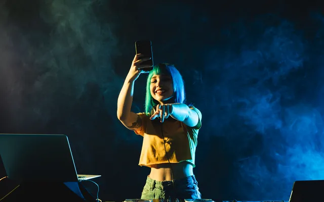 A DJ performing a live set