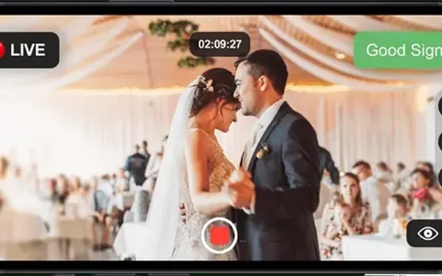 A wedding streamed live from a phone